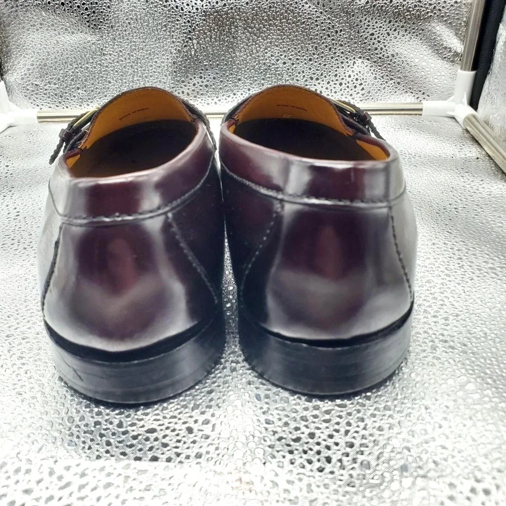 Cole Haan‎ Kiltie Fringe Monk Strap Loafer Dress Shoes Mens 10 Oxblood Leather